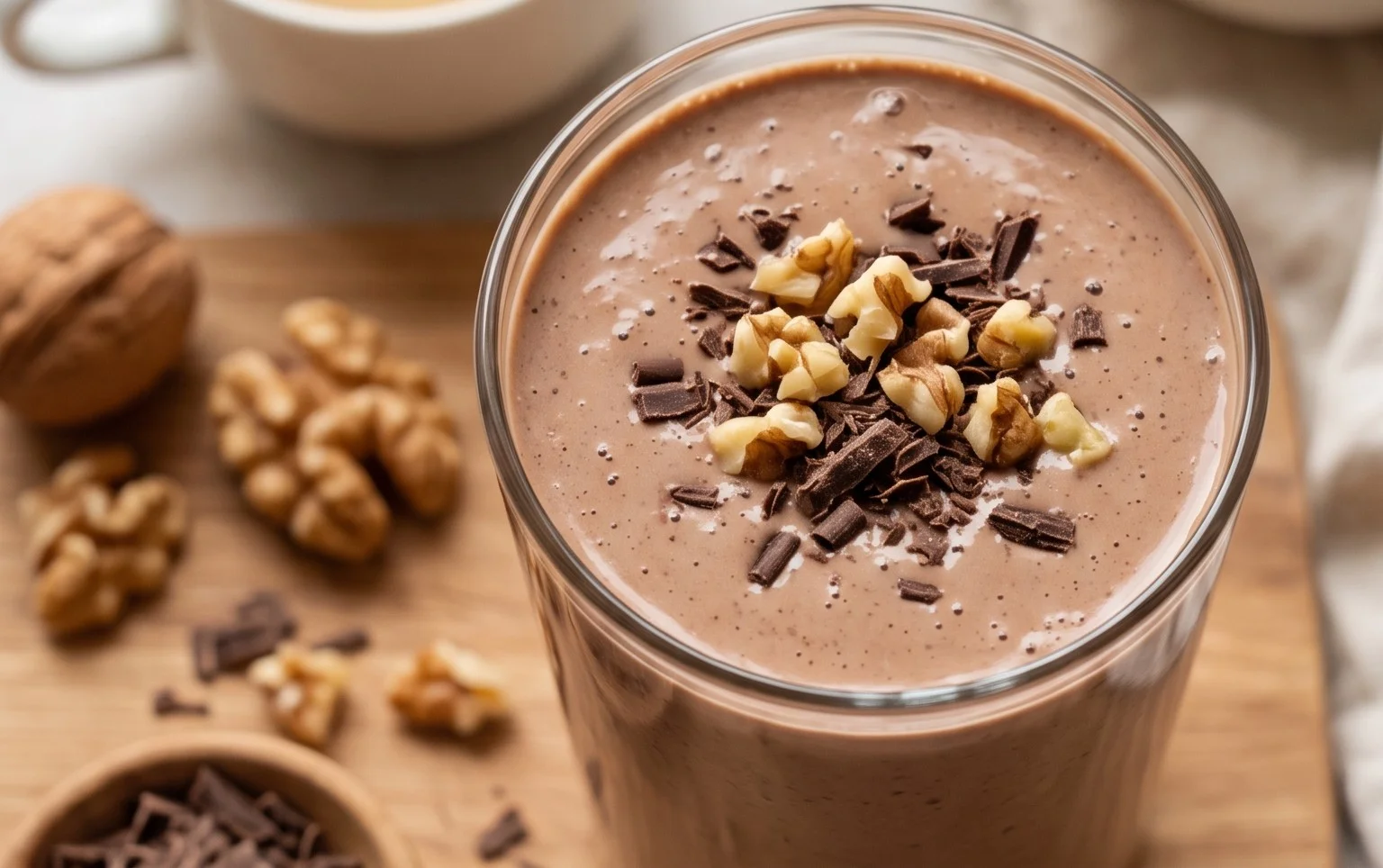 Healthy Date Smoothie with Banana and Walnuts (No Yogurt)